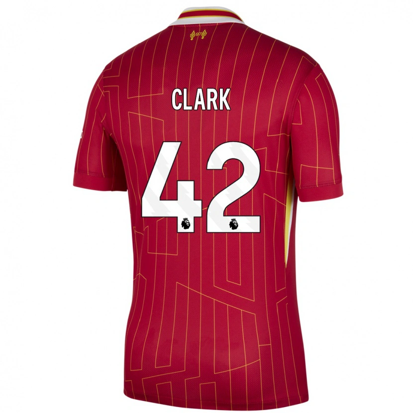 Danxen Barn Bobby Clark #42 Röd Gul Vit Hemmatröja Matchtröjor 2024/25 Tröjor T-Tröja
