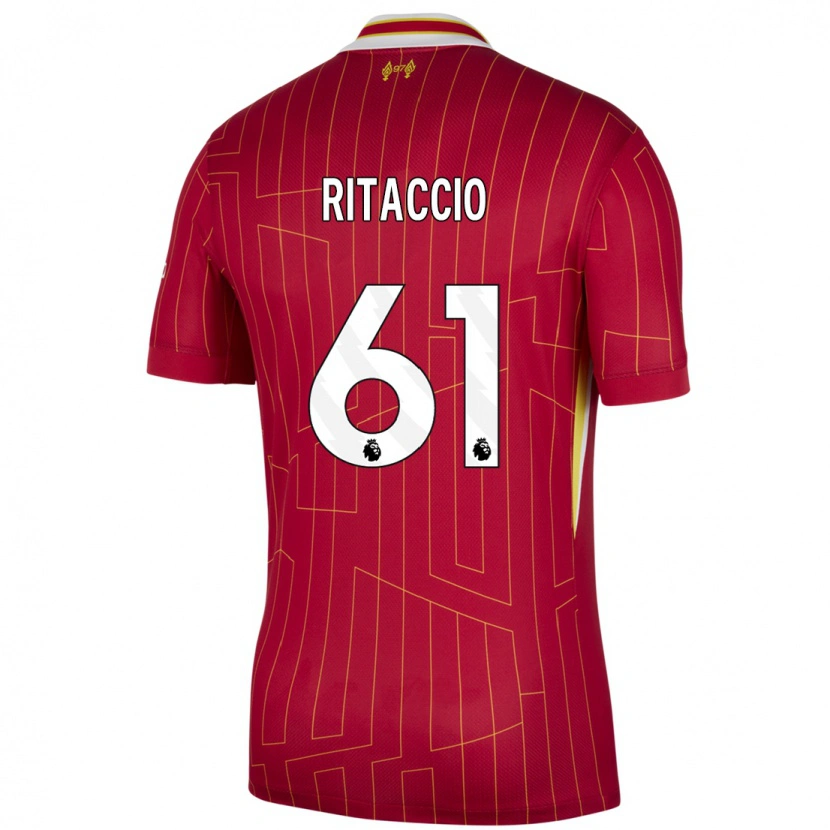 Danxen Barn Matteo Ritaccio #61 Röd Gul Vit Hemmatröja Matchtröjor 2024/25 Tröjor T-Tröja