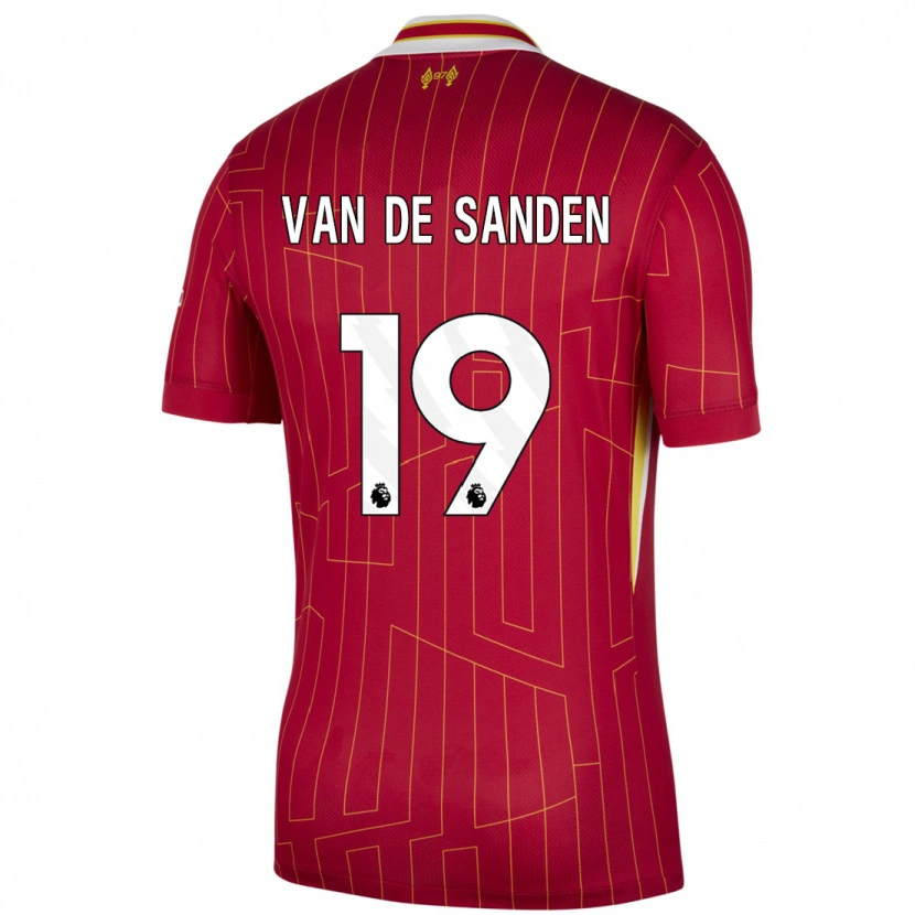 Danxen Barn Shanice Van De Sanden #19 Röd Gul Vit Hemmatröja Matchtröjor 2024/25 Tröjor T-Tröja