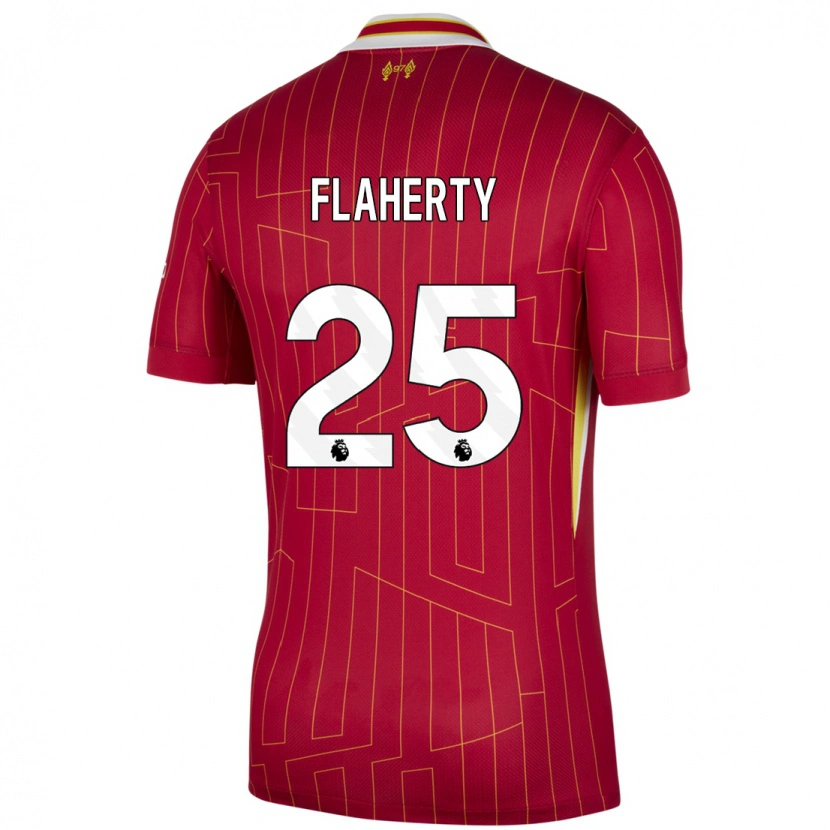 Danxen Barn Gilly Flaherty #25 Röd Gul Vit Hemmatröja Matchtröjor 2024/25 Tröjor T-Tröja