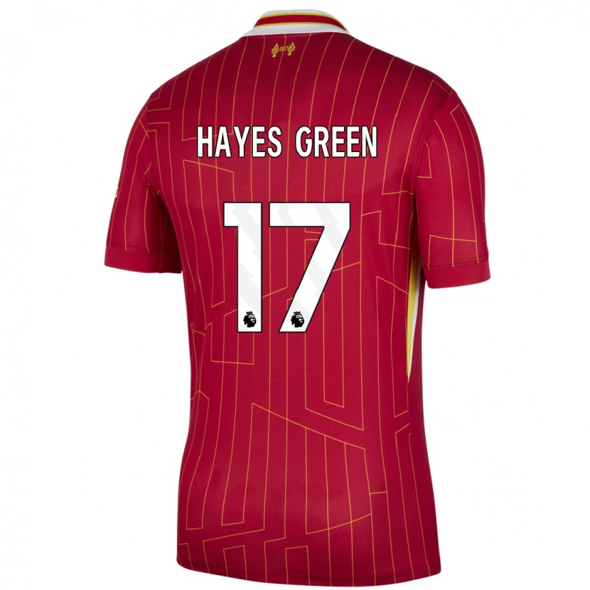 Danxen Barn Charlie Hayes-Green #17 Röd Gul Vit Hemmatröja Matchtröjor 2024/25 Tröjor T-Tröja
