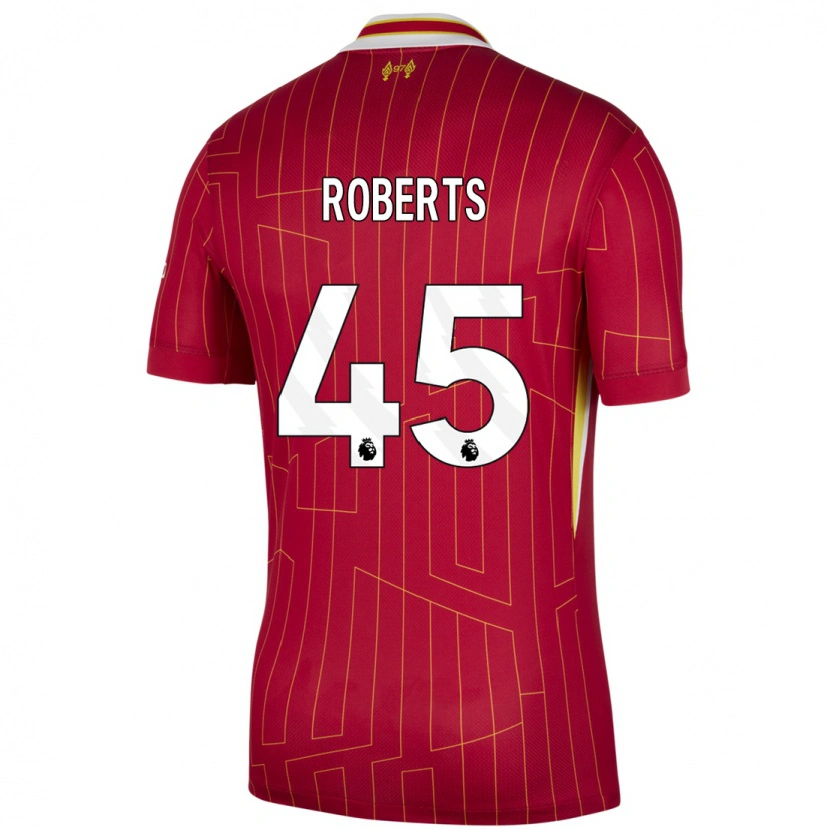 Danxen Barn Iwan Roberts #45 Röd Gul Vit Hemmatröja Matchtröjor 2024/25 Tröjor T-Tröja