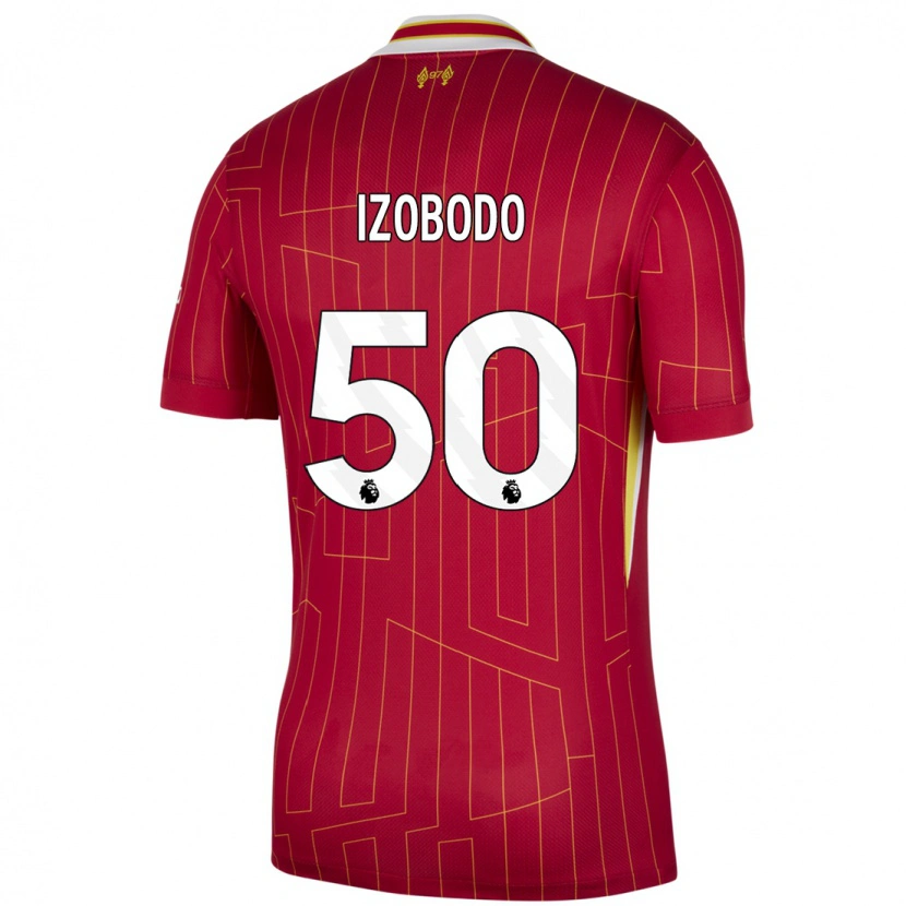 Danxen Barn Elijah Izobodo John #50 Röd Gul Vit Hemmatröja Matchtröjor 2024/25 Tröjor T-Tröja