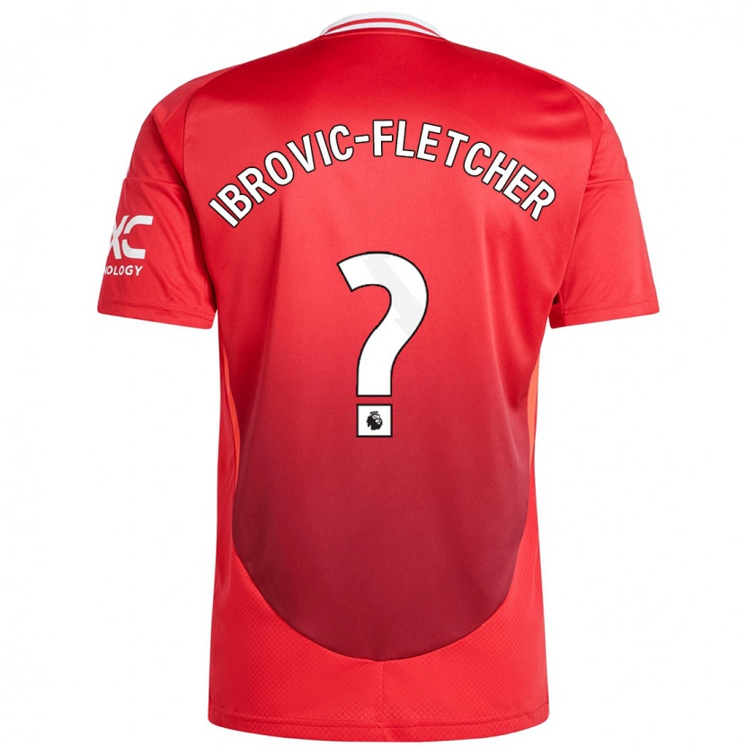 Danxen Barn Edward Ibrovic-Fletcher #0 Klarröd Hemmatröja Matchtröjor 2024/25 Tröjor T-Tröja