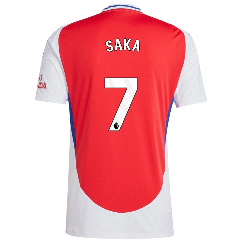 Danxen Barn Bukayo Saka #7 Röd Vit Hemmatröja Matchtröjor 2024/25 Tröjor T-Tröja