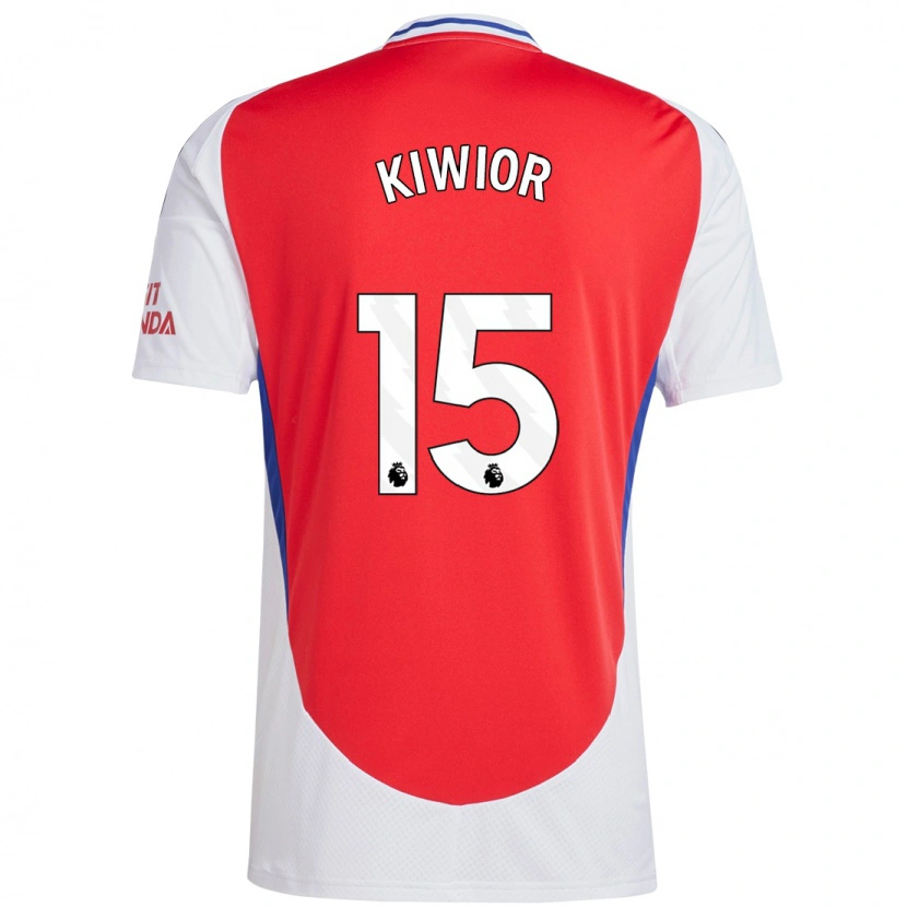Danxen Barn Jakub Kiwior #15 Röd Vit Hemmatröja Matchtröjor 2024/25 Tröjor T-Tröja
