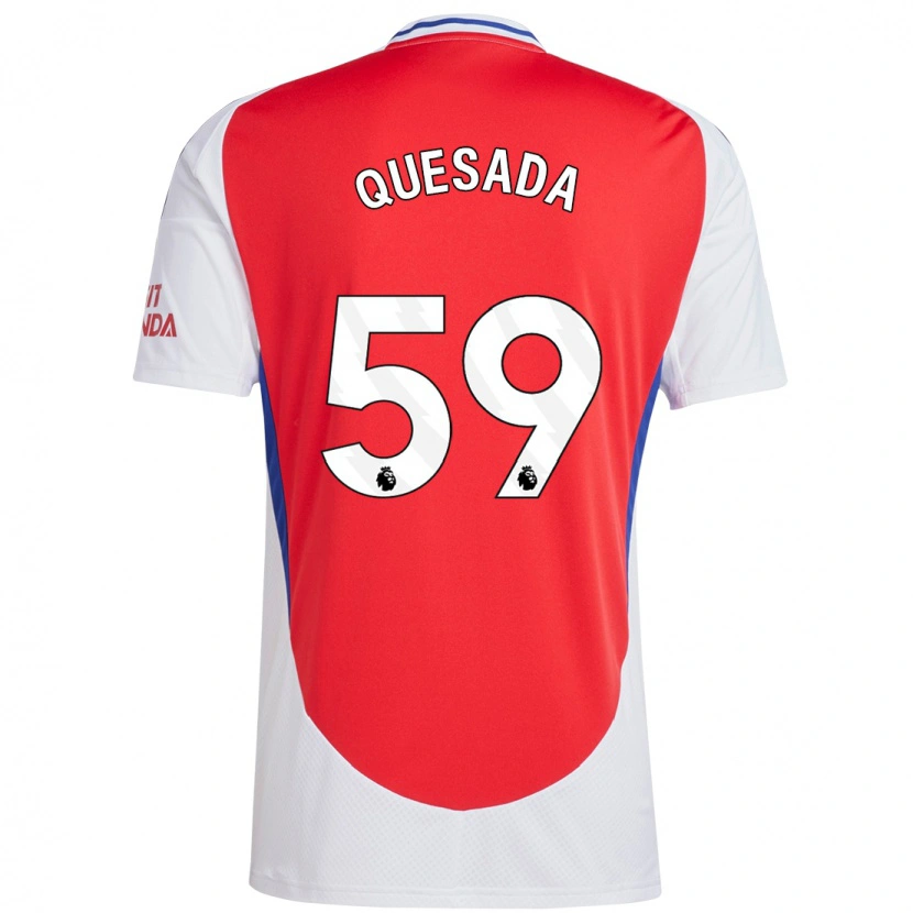 Danxen Barn Elián Quesada #59 Röd Vit Hemmatröja Matchtröjor 2024/25 Tröjor T-Tröja