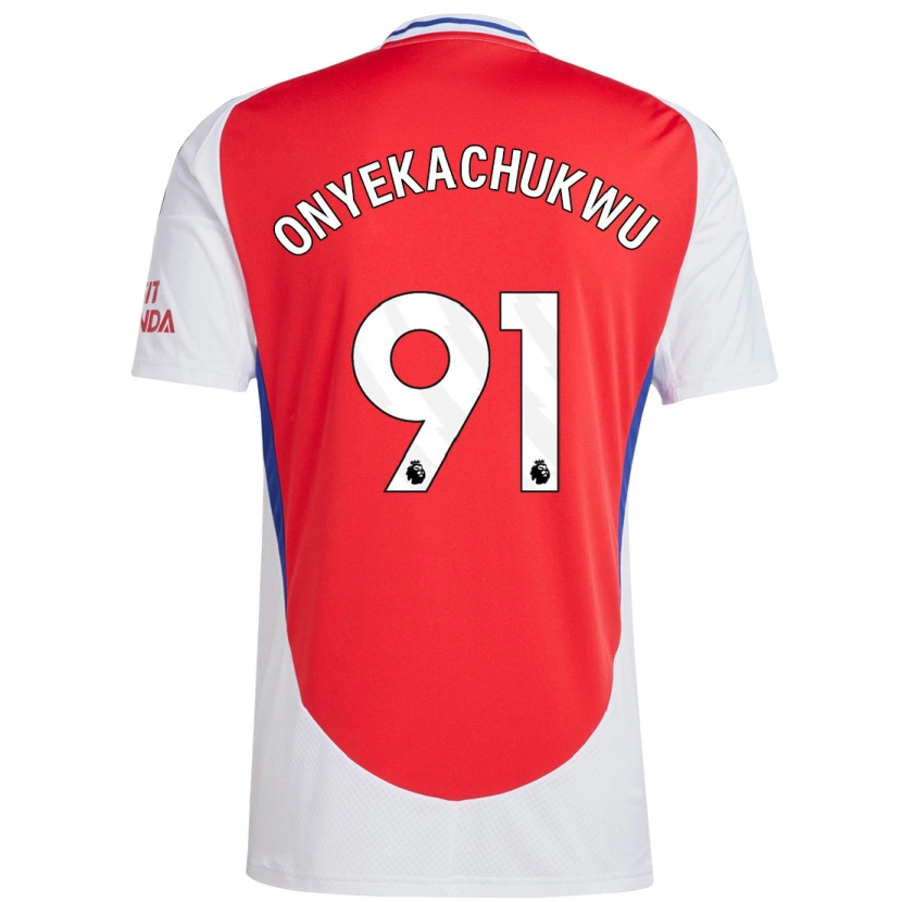 Danxen Barn Samuel Onyekachukwu #91 Röd Vit Hemmatröja Matchtröjor 2024/25 Tröjor T-Tröja