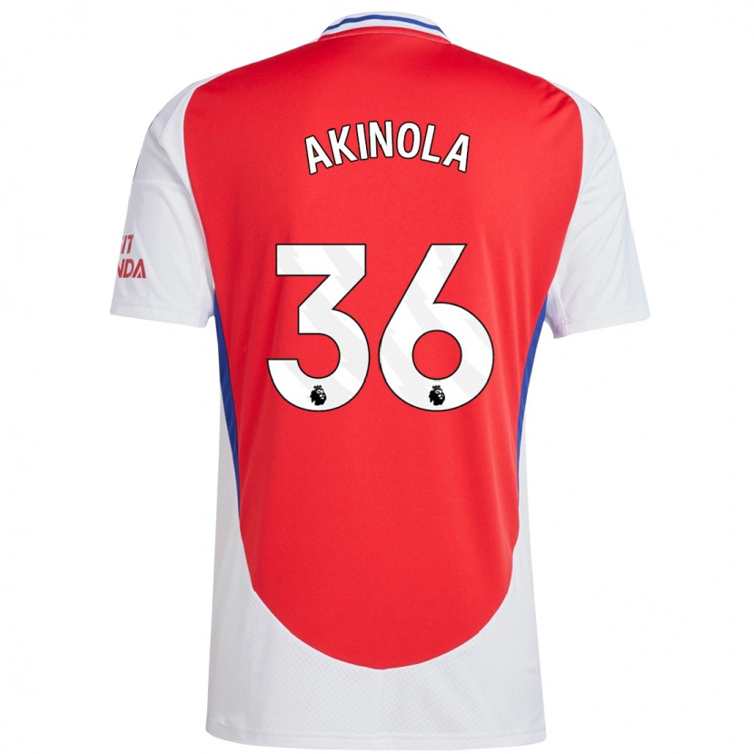 Danxen Barn Tim Akinola #36 Röd Vit Hemmatröja Matchtröjor 2024/25 Tröjor T-Tröja