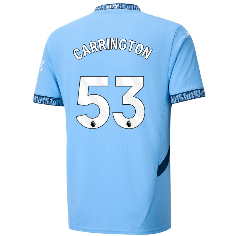 Danxen Barn Ezra Carrington #53 Marinblå Hemmatröja Matchtröjor 2024/25 Tröjor T-Tröja
