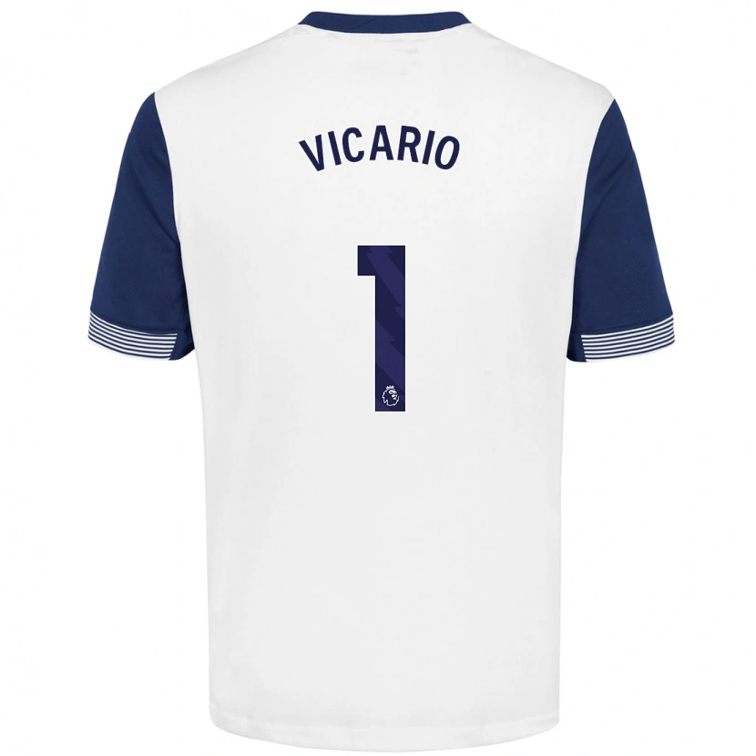 Danxen Barn Guglielmo Vicario #1 Vit Blå Hemmatröja Matchtröjor 2024/25 Tröjor T-Tröja
