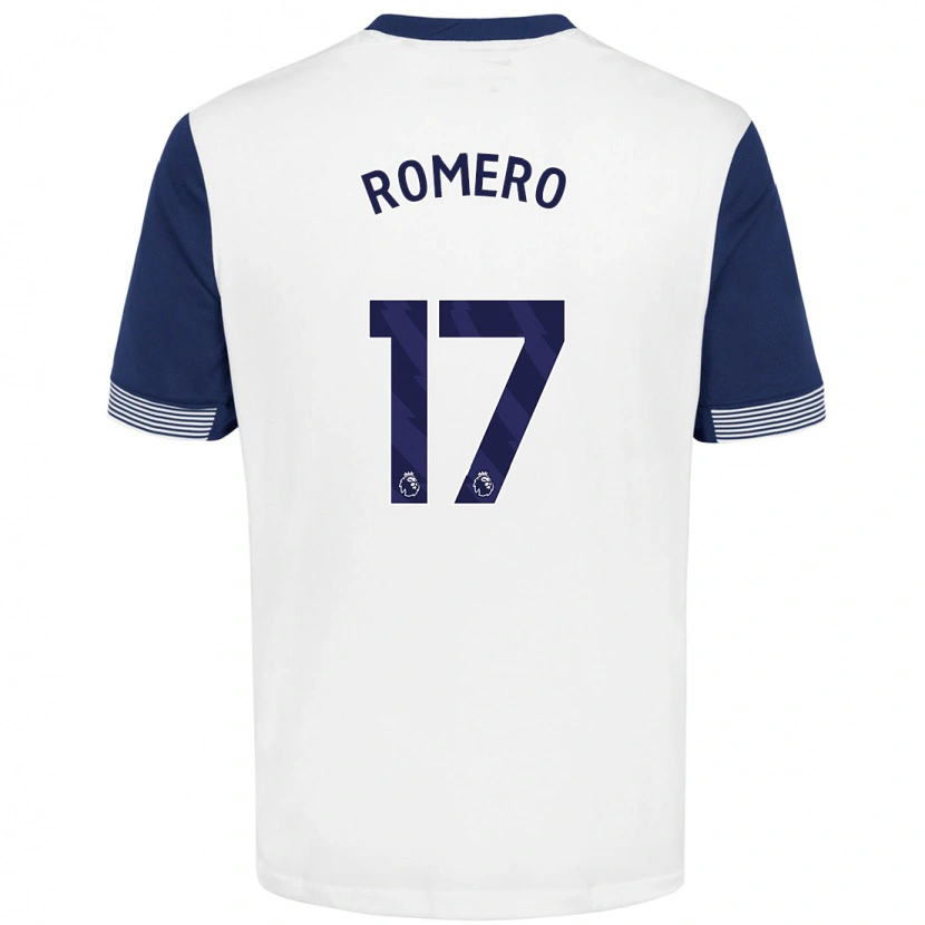 Danxen Barn Cristian Romero #17 Vit Blå Hemmatröja Matchtröjor 2024/25 Tröjor T-Tröja