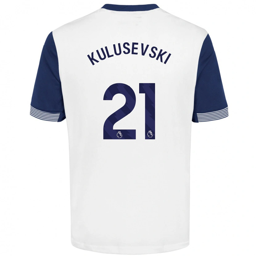 Danxen Barn Dejan Kulusevski #21 Vit Blå Hemmatröja Matchtröjor 2024/25 Tröjor T-Tröja