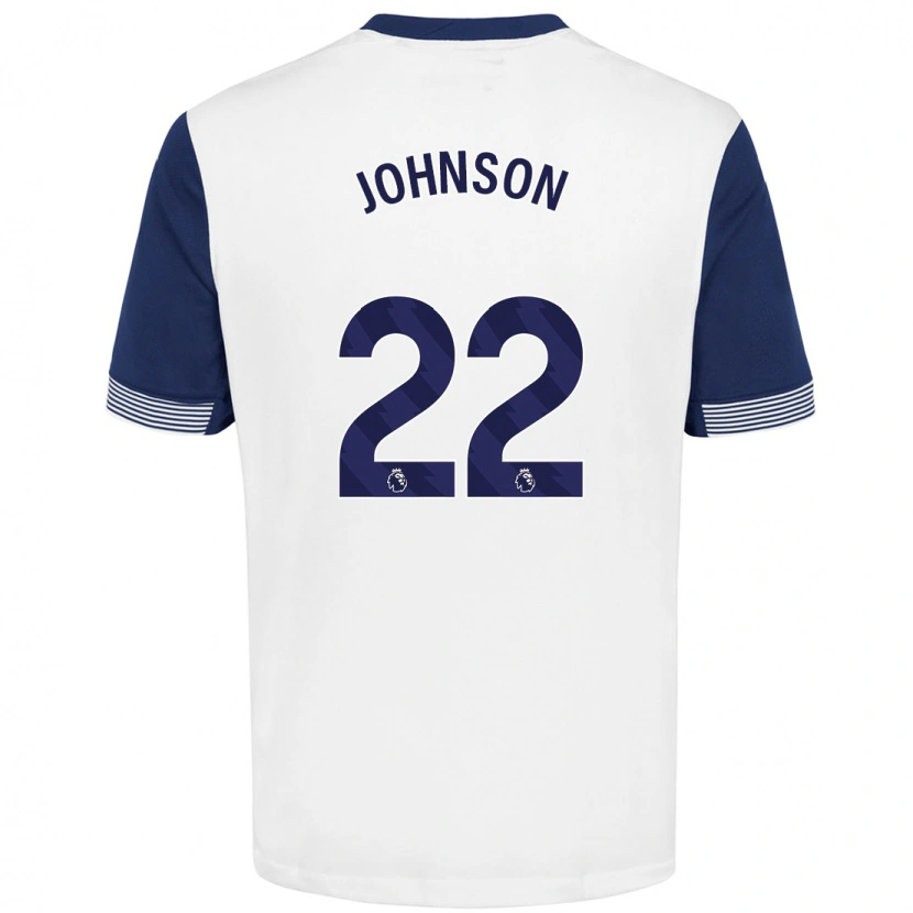 Danxen Barn Brennan Johnson #22 Vit Blå Hemmatröja Matchtröjor 2024/25 Tröjor T-Tröja