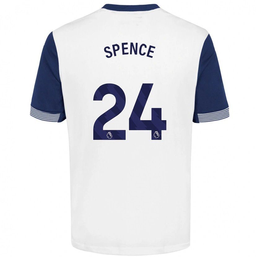 Danxen Barn Djed Spence #24 Vit Blå Hemmatröja Matchtröjor 2024/25 Tröjor T-Tröja