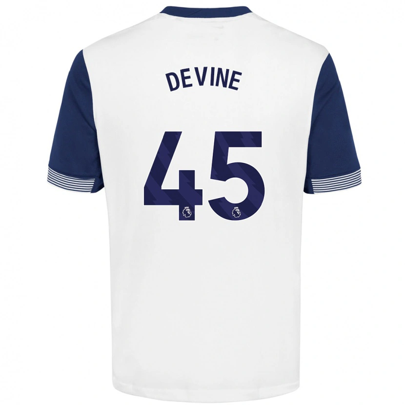 Danxen Barn Alfie Devine #45 Vit Blå Hemmatröja Matchtröjor 2024/25 Tröjor T-Tröja