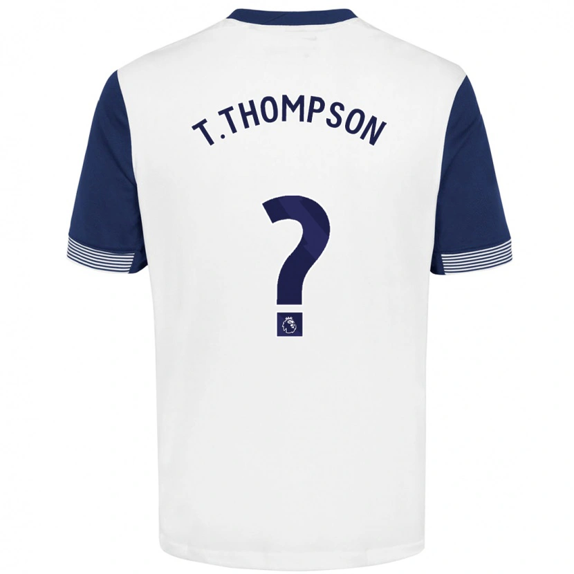 Danxen Barn Tynan Thompson #0 Vit Blå Hemmatröja Matchtröjor 2024/25 Tröjor T-Tröja