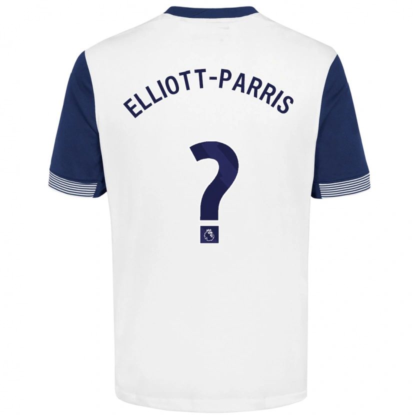 Danxen Barn Reiss Elliott-Parris #0 Vit Blå Hemmatröja Matchtröjor 2024/25 Tröjor T-Tröja