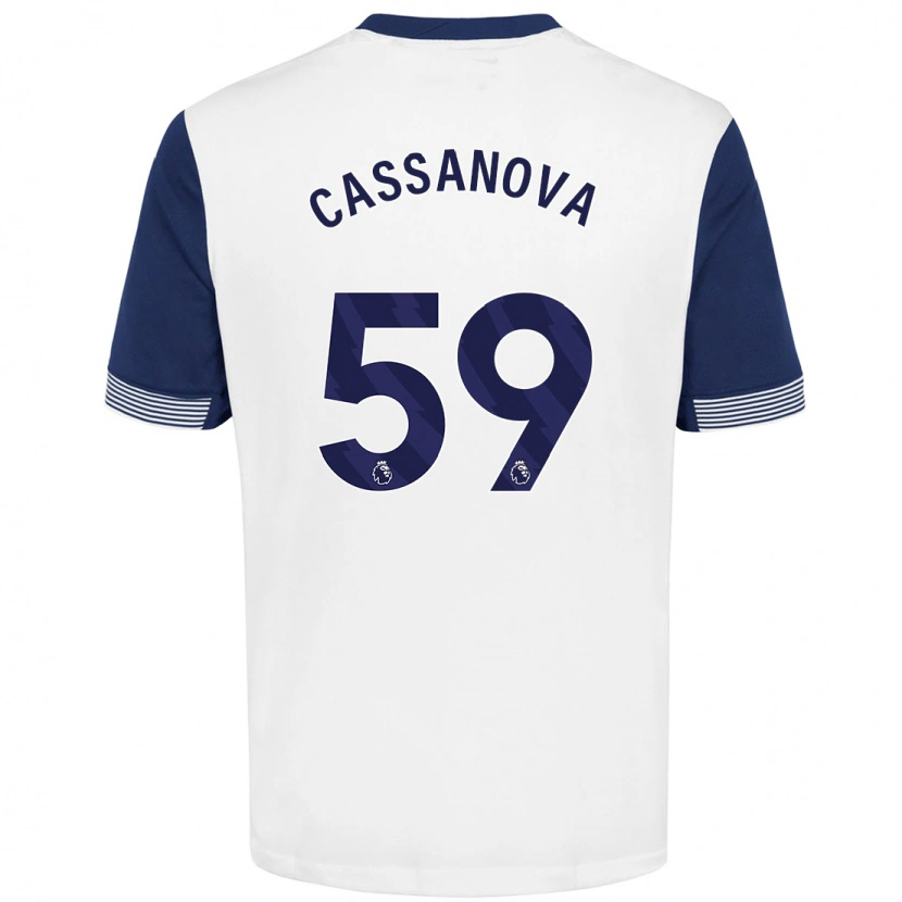 Danxen Barn Dante Cassanova #59 Vit Blå Hemmatröja Matchtröjor 2024/25 Tröjor T-Tröja