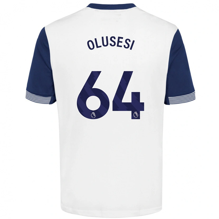 Danxen Barn Callum Olusesi #64 Vit Blå Hemmatröja Matchtröjor 2024/25 Tröjor T-Tröja