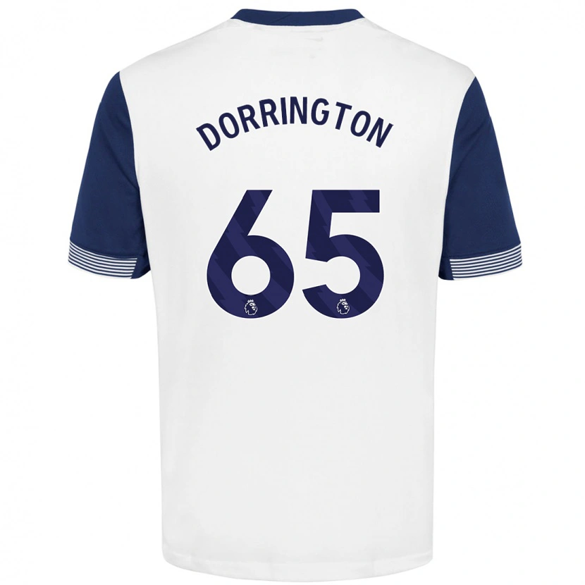 Danxen Barn Alfie Dorrington #65 Vit Blå Hemmatröja Matchtröjor 2024/25 Tröjor T-Tröja