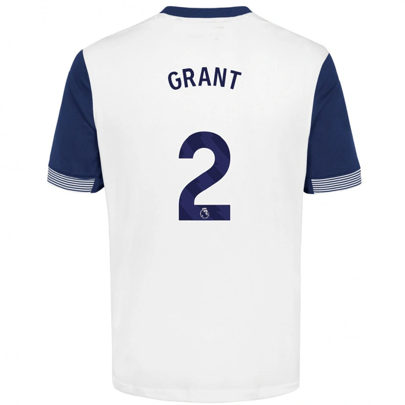 Danxen Barn Charlotte Grant #2 Vit Blå Hemmatröja Matchtröjor 2024/25 Tröjor T-Tröja