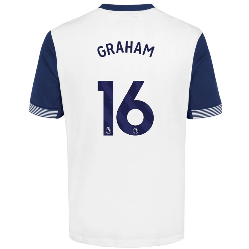 Danxen Barn Kit Graham #16 Vit Blå Hemmatröja Matchtröjor 2024/25 Tröjor T-Tröja