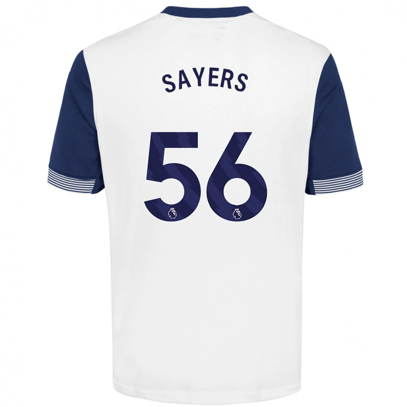 Danxen Barn Charlie Sayers #56 Vit Blå Hemmatröja Matchtröjor 2024/25 Tröjor T-Tröja