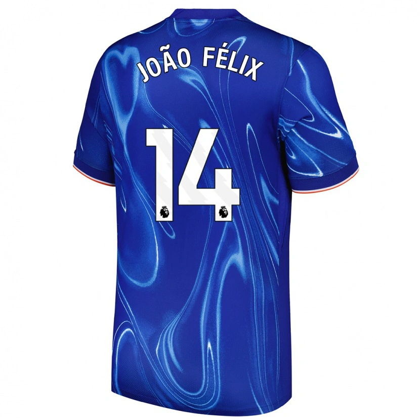 Danxen Barn João Félix #14 Blå Vit Hemmatröja Matchtröjor 2024/25 Tröjor T-Tröja