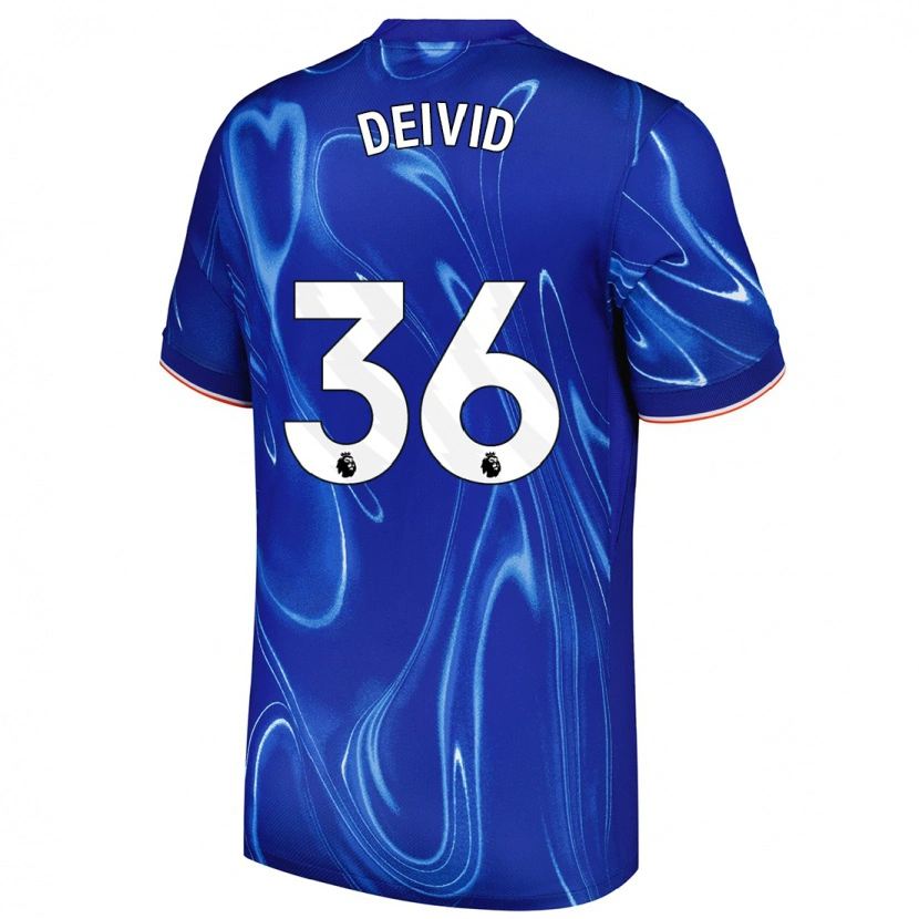 Danxen Barn Deivid Washington #36 Blå Vit Hemmatröja Matchtröjor 2024/25 Tröjor T-Tröja