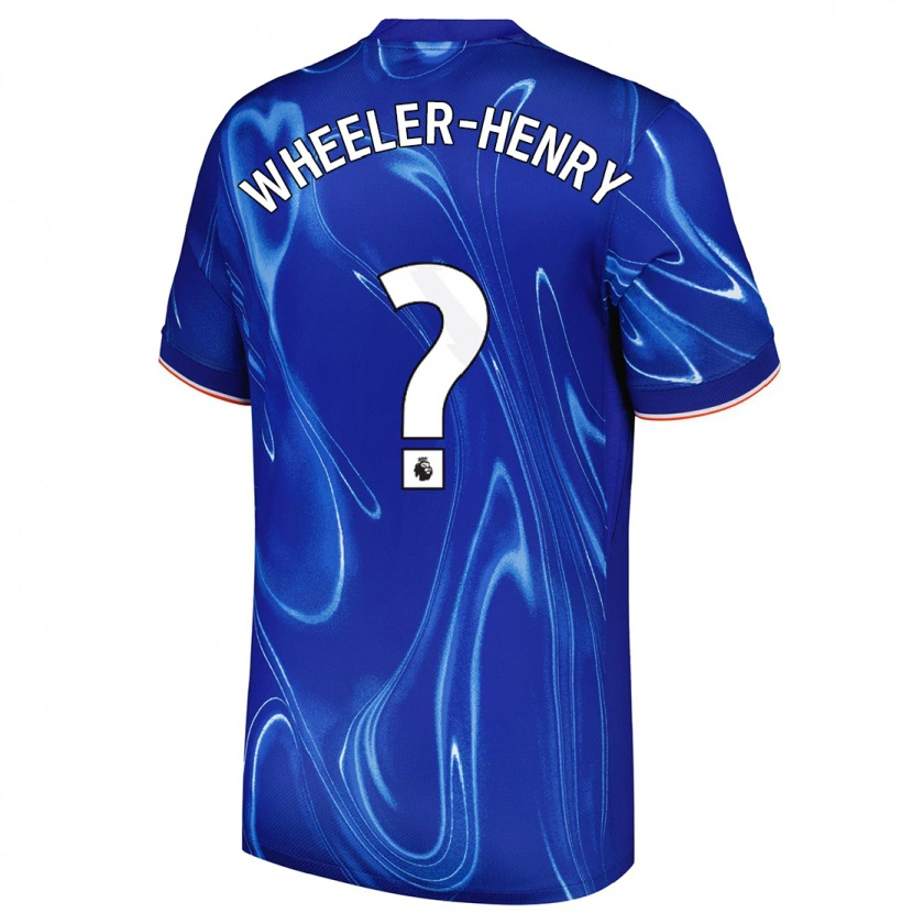 Danxen Barn Joseph Wheeler-Henry #0 Blå Vit Hemmatröja Matchtröjor 2024/25 Tröjor T-Tröja