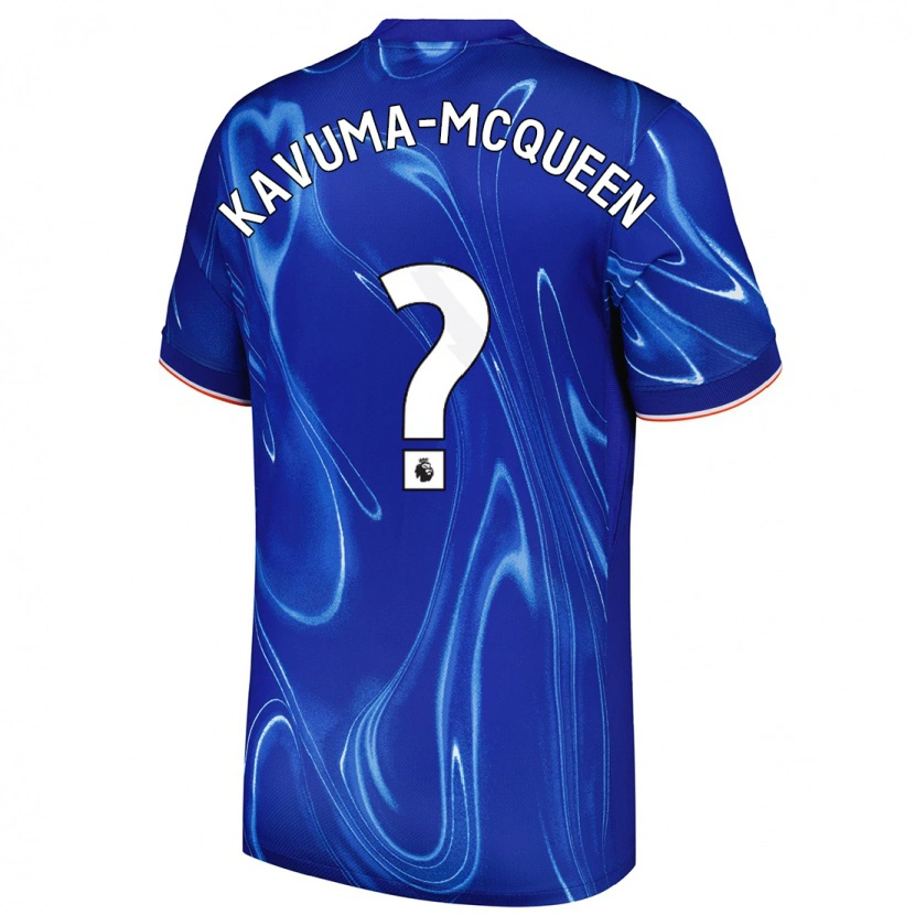 Danxen Barn Ryan Kavuma-Mcqueen #0 Blå Vit Hemmatröja Matchtröjor 2024/25 Tröjor T-Tröja