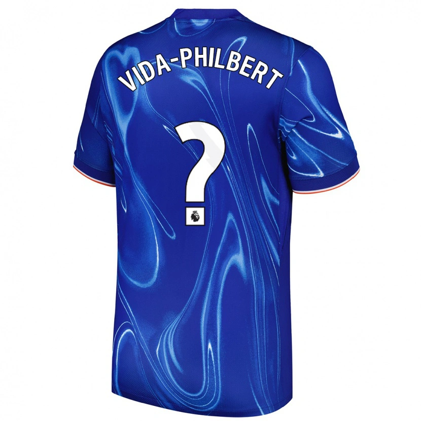 Danxen Barn Joel Vida-Philbert #0 Blå Vit Hemmatröja Matchtröjor 2024/25 Tröjor T-Tröja