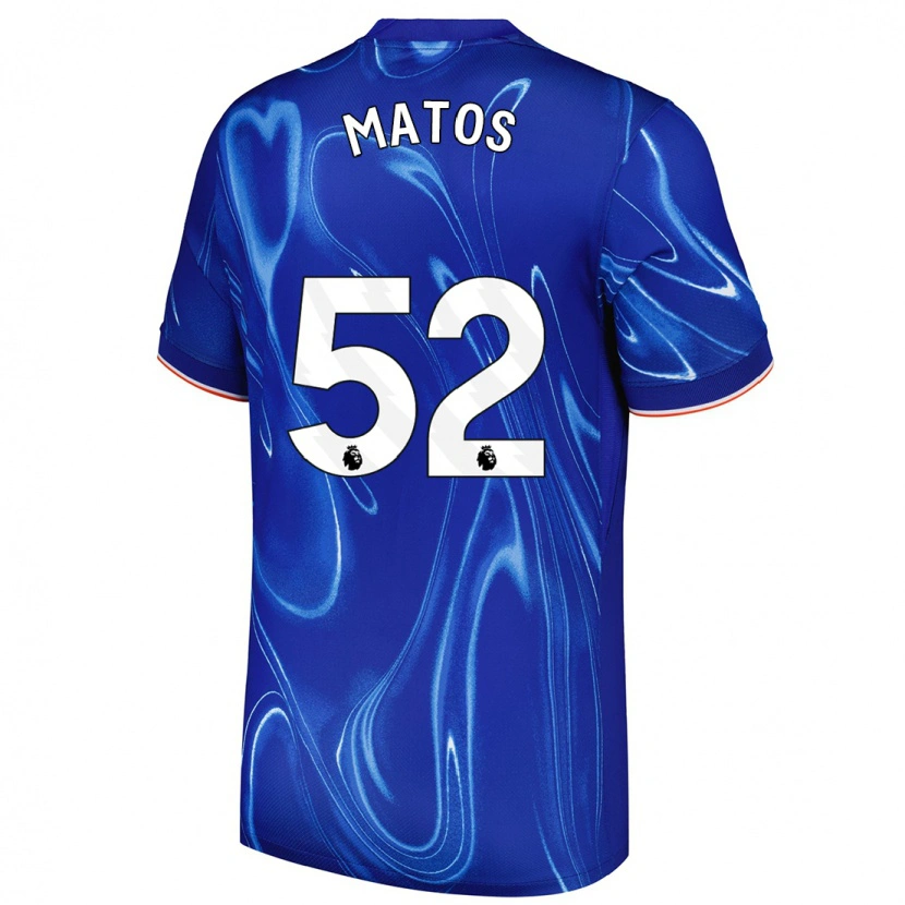 Danxen Barn Alex Matos #52 Blå Vit Hemmatröja Matchtröjor 2024/25 Tröjor T-Tröja