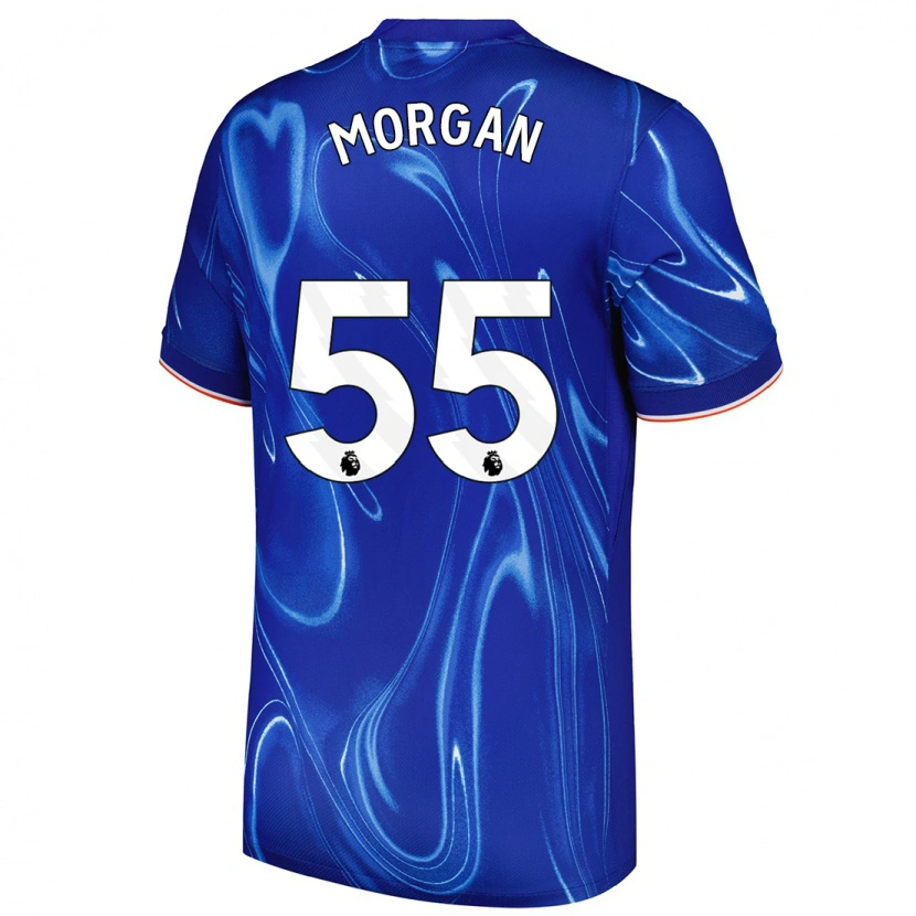 Danxen Barn Jimmy-Jay Morgan #55 Blå Vit Hemmatröja Matchtröjor 2024/25 Tröjor T-Tröja