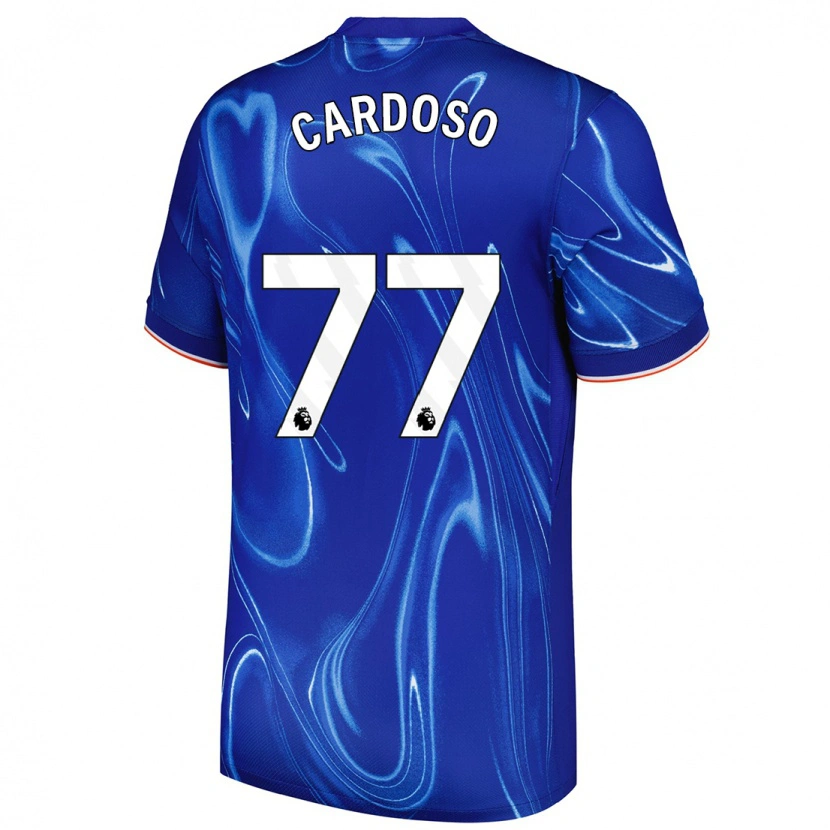 Danxen Barn Leo Cardoso #77 Blå Vit Hemmatröja Matchtröjor 2024/25 Tröjor T-Tröja