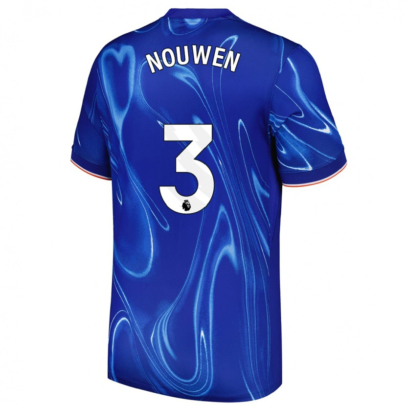 Danxen Barn Aniek Nouwen #3 Blå Vit Hemmatröja Matchtröjor 2024/25 Tröjor T-Tröja