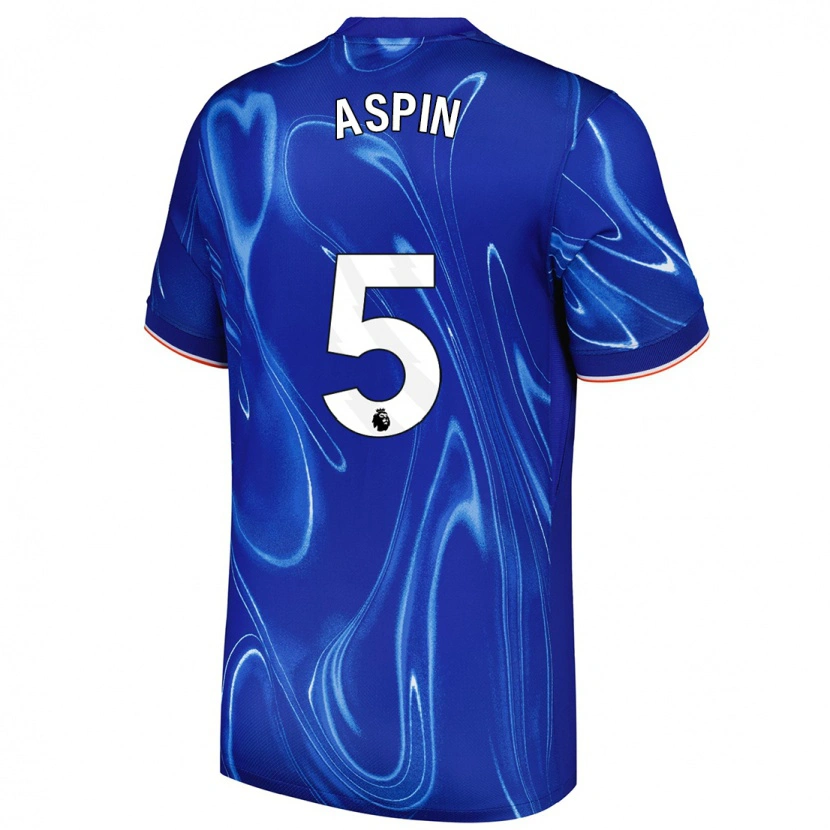 Danxen Barn Brooke Aspin #5 Blå Vit Hemmatröja Matchtröjor 2024/25 Tröjor T-Tröja