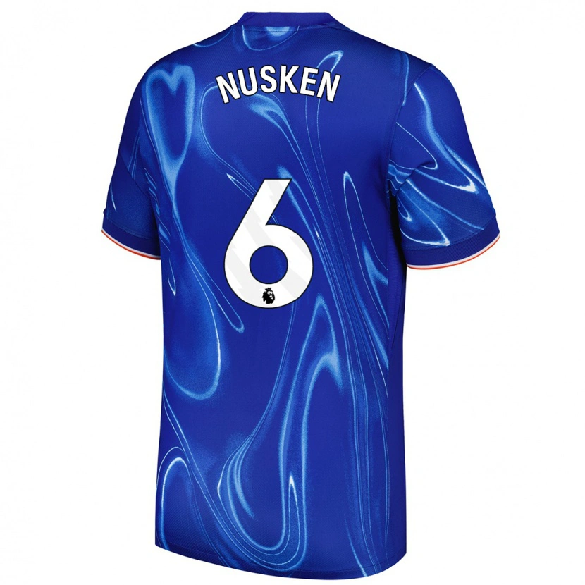 Danxen Barn Sjoeke Nüsken #6 Blå Vit Hemmatröja Matchtröjor 2024/25 Tröjor T-Tröja