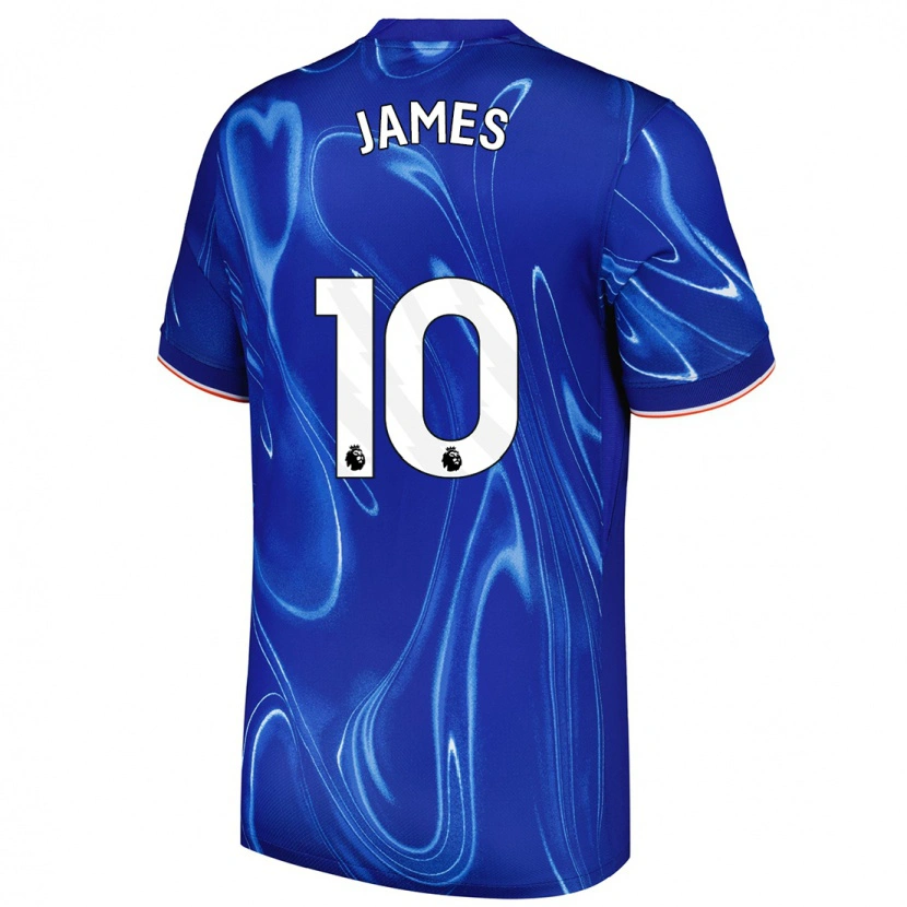 Danxen Barn Lauren James #10 Blå Vit Hemmatröja Matchtröjor 2024/25 Tröjor T-Tröja