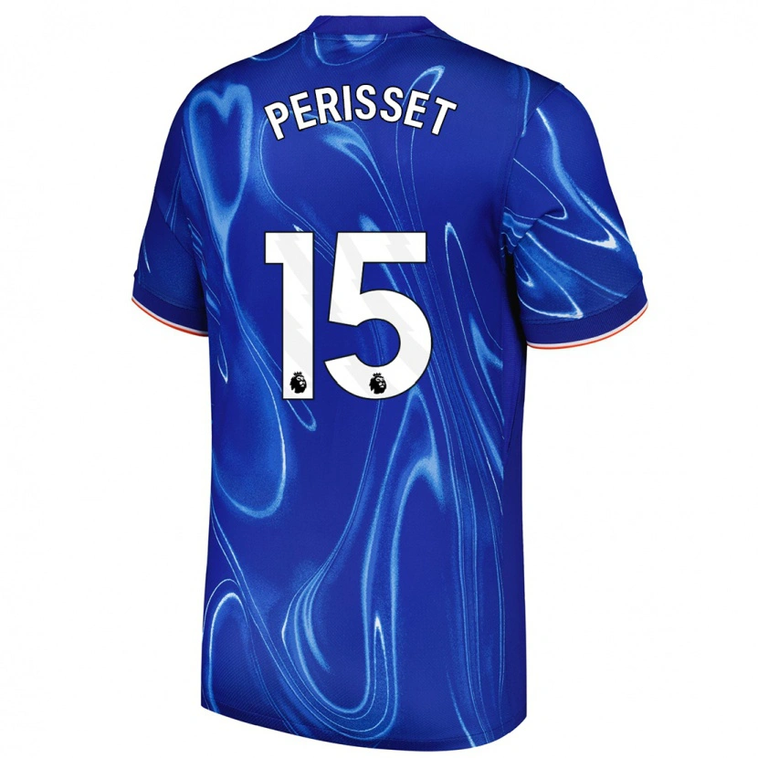 Danxen Barn Ève Périsset #15 Blå Vit Hemmatröja Matchtröjor 2024/25 Tröjor T-Tröja
