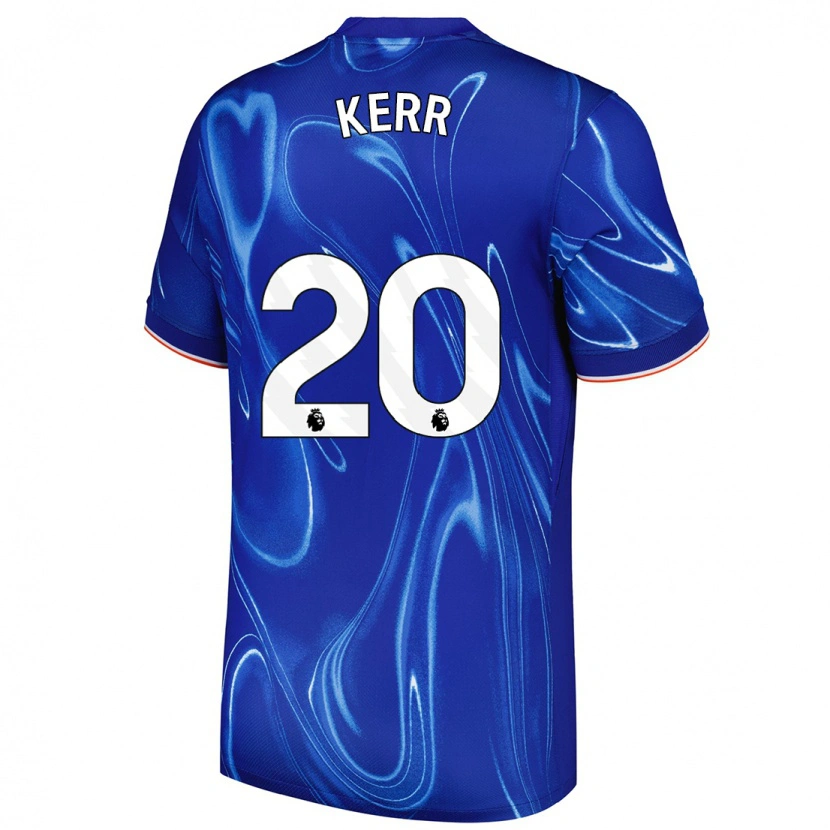 Danxen Barn Sam Kerr #20 Blå Vit Hemmatröja Matchtröjor 2024/25 Tröjor T-Tröja