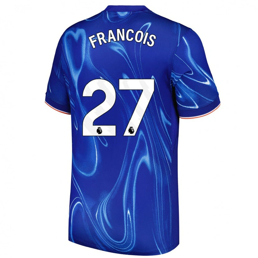 Danxen Barn Oriane Jean-François #27 Blå Vit Hemmatröja Matchtröjor 2024/25 Tröjor T-Tröja