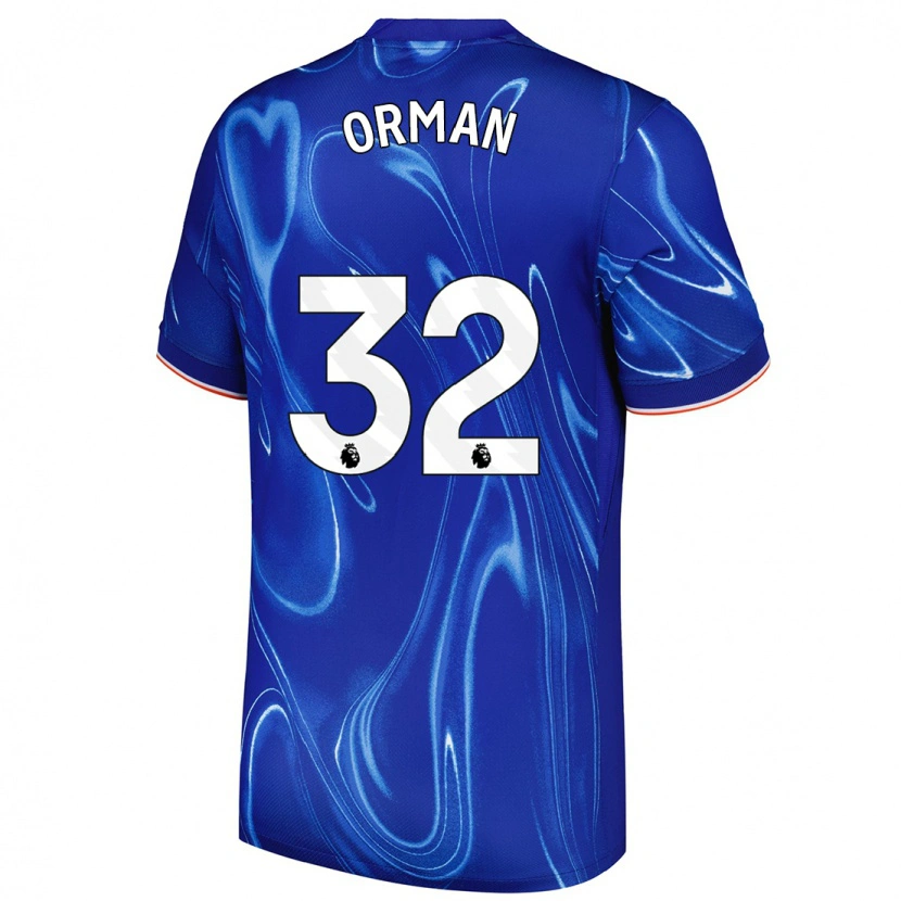 Danxen Barn Emily Orman #32 Blå Vit Hemmatröja Matchtröjor 2024/25 Tröjor T-Tröja