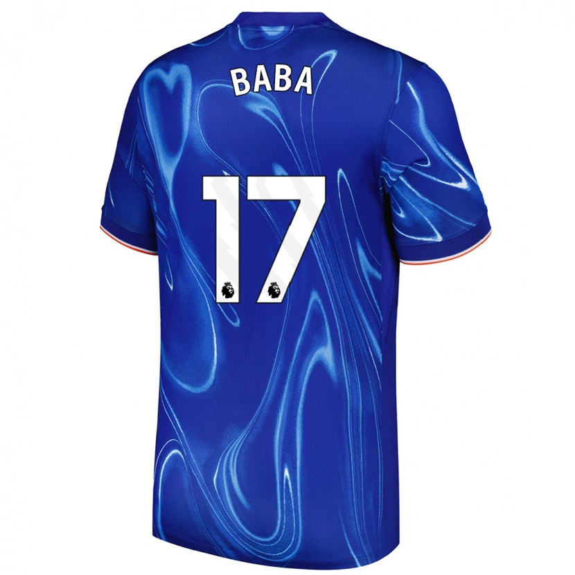 Danxen Barn Abdul-Rahman Baba #17 Blå Vit Hemmatröja Matchtröjor 2024/25 Tröjor T-Tröja