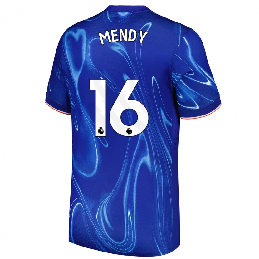 Danxen Barn Edouard Mendy #16 Blå Vit Hemmatröja Matchtröjor 2024/25 Tröjor T-Tröja