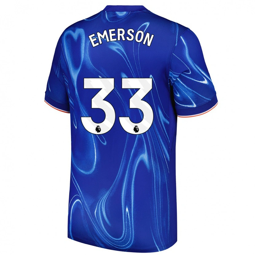 Danxen Barn Emerson #33 Blå Vit Hemmatröja Matchtröjor 2024/25 Tröjor T-Tröja