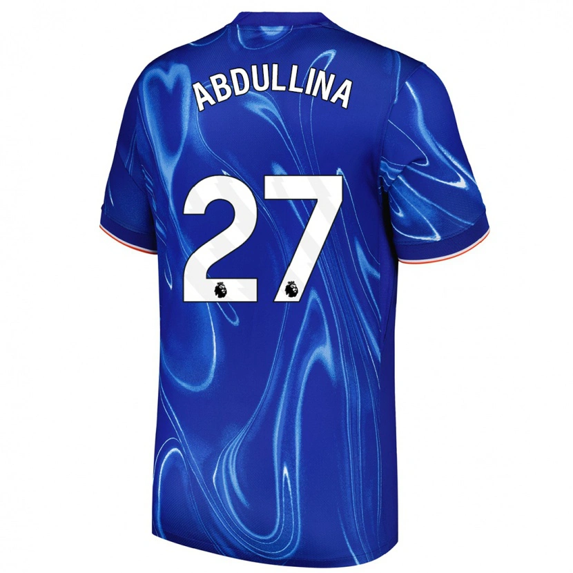 Danxen Barn Alsu Abdullina #27 Blå Vit Hemmatröja Matchtröjor 2024/25 Tröjor T-Tröja