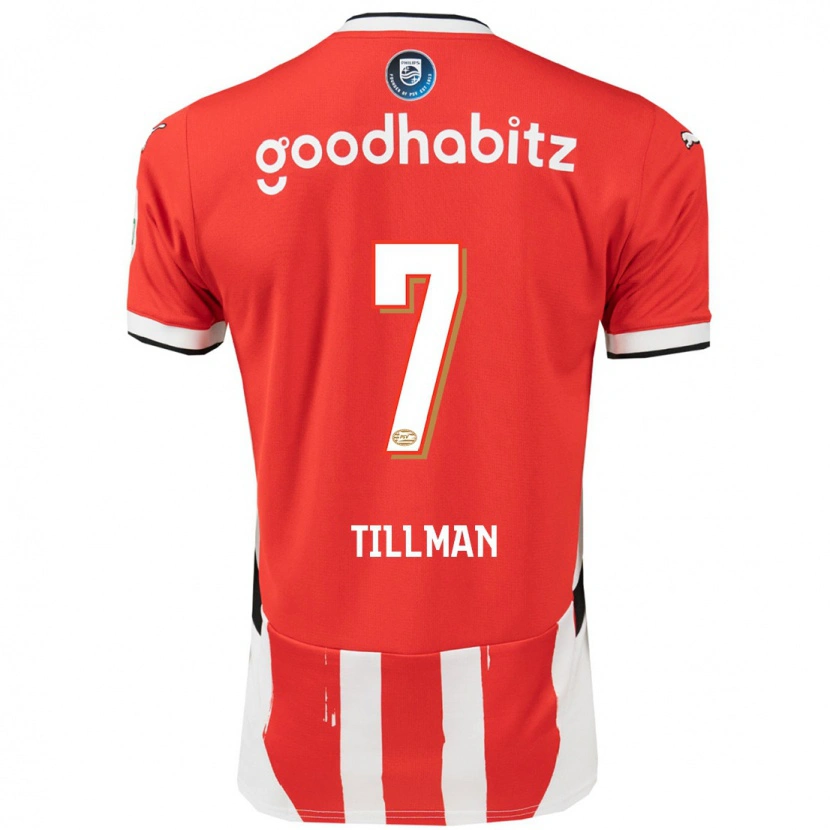 Danxen Barn Malik Tillman #7 Röd Vit Hemmatröja Matchtröjor 2024/25 Tröjor T-Tröja
