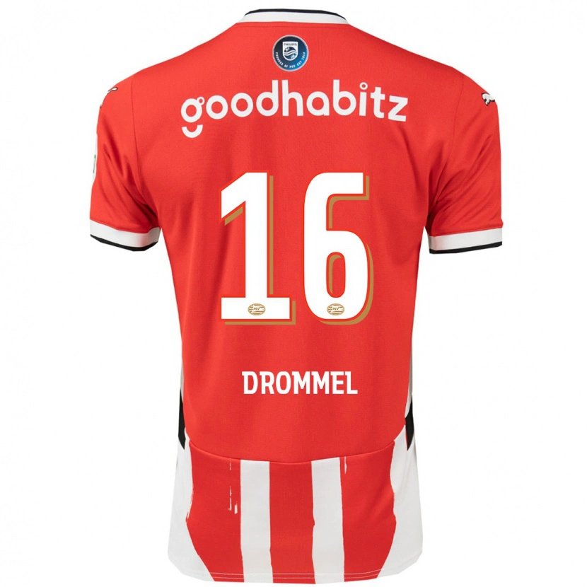 Danxen Barn Joël Drommel #16 Röd Vit Hemmatröja Matchtröjor 2024/25 Tröjor T-Tröja